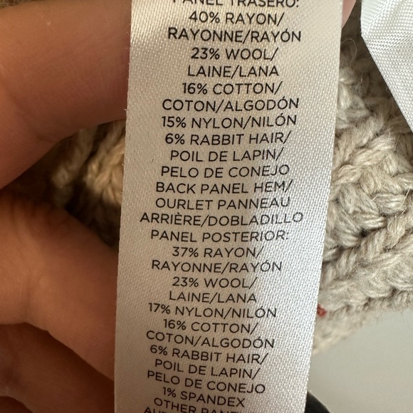 Loft  Drape Hem Open Cardigan Wool Blend  Beige  Wrap Jacket-Type Sweater XL - Picture 12 of 15